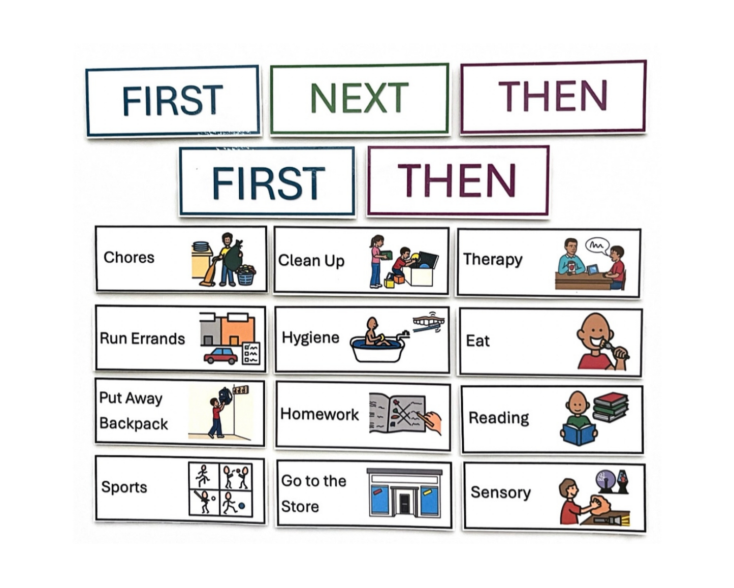 ALL-IN-ONE Chart, AM Routine, PM Routine, Chores, First & Then