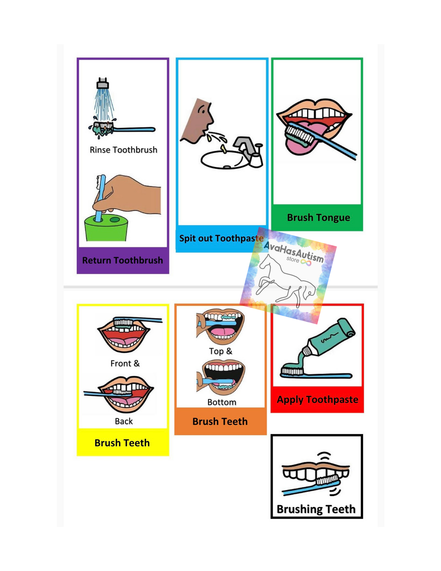 Brushing Teeth Visual Aid Booklet
