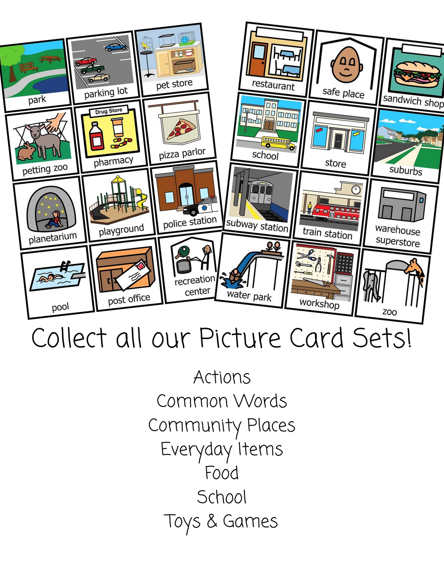 Community Places- picture cards, Digital Download