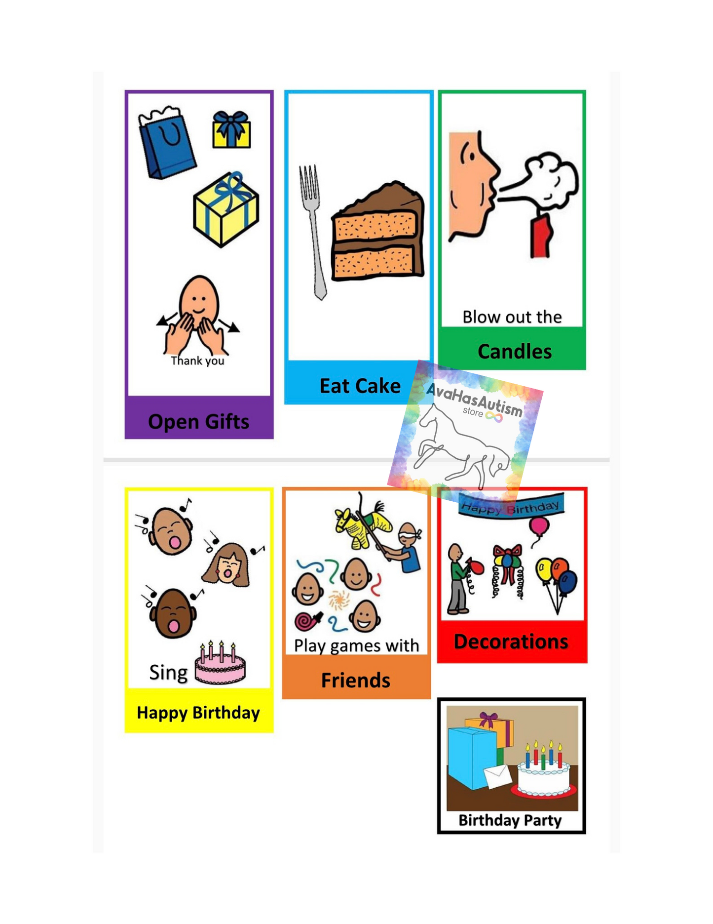 Birthday Party Visual Aid Booklet
