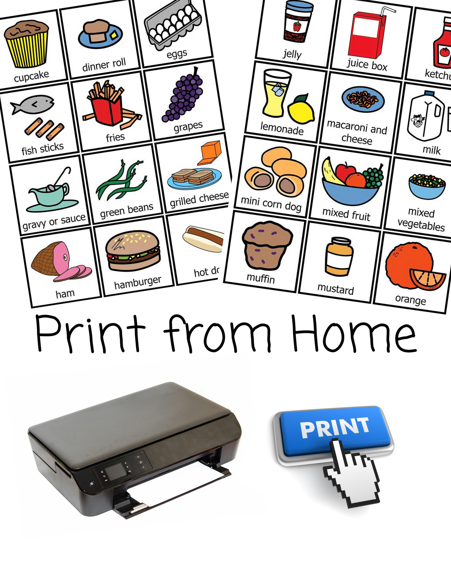 Food- picture cards, Digital Download