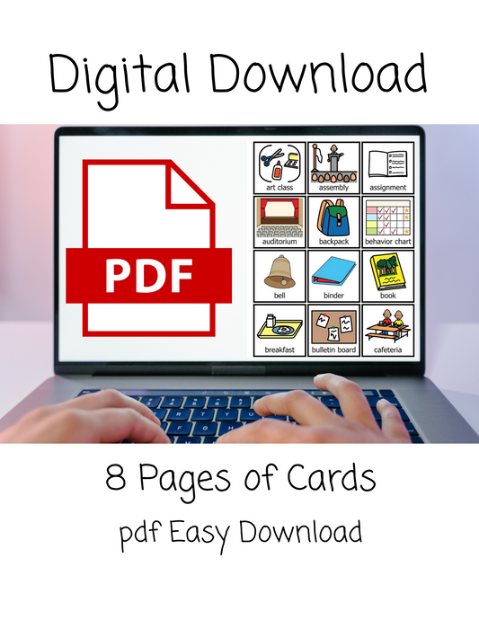 School- picture cards, Digital Download