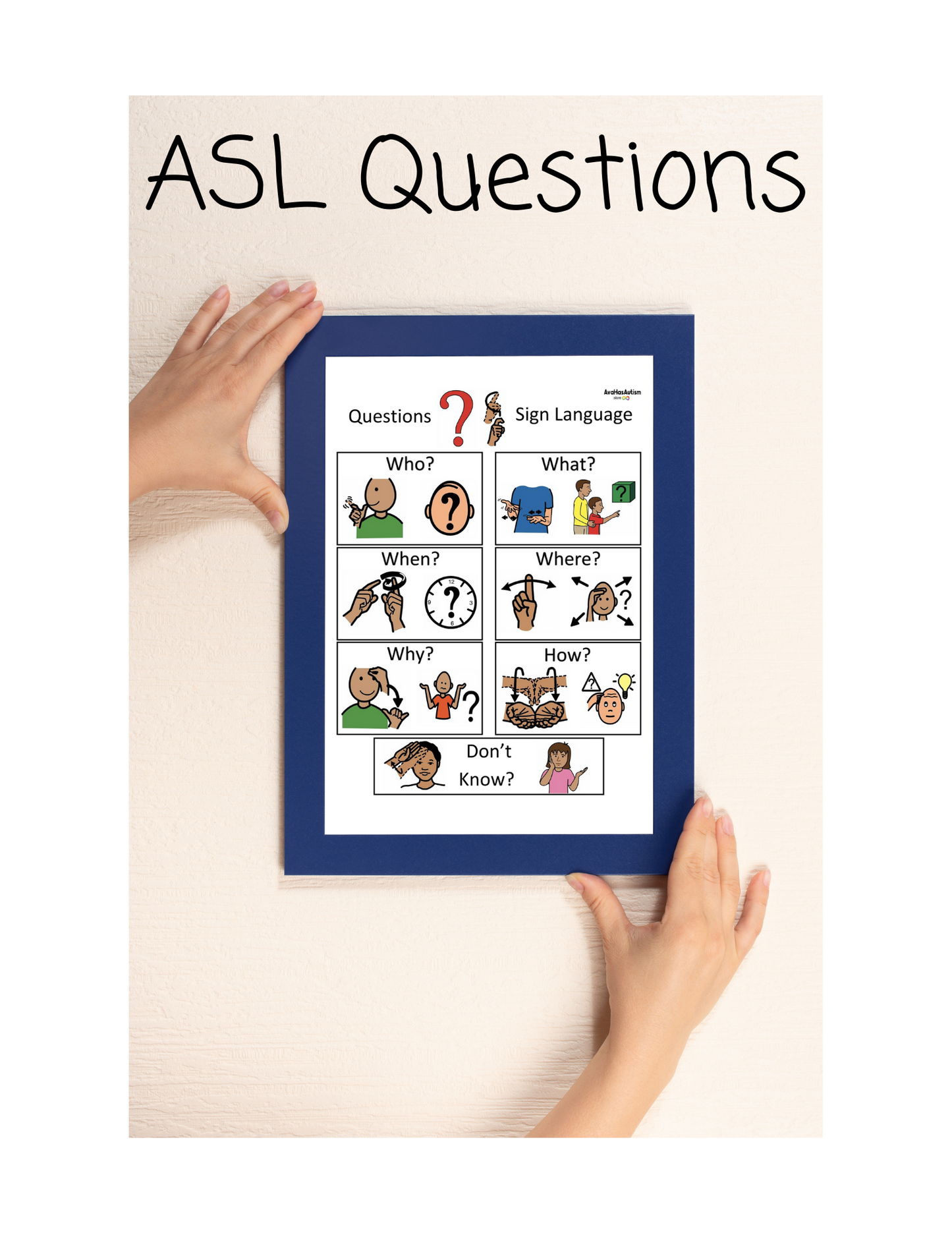 ASL- Questions Sing Language Board