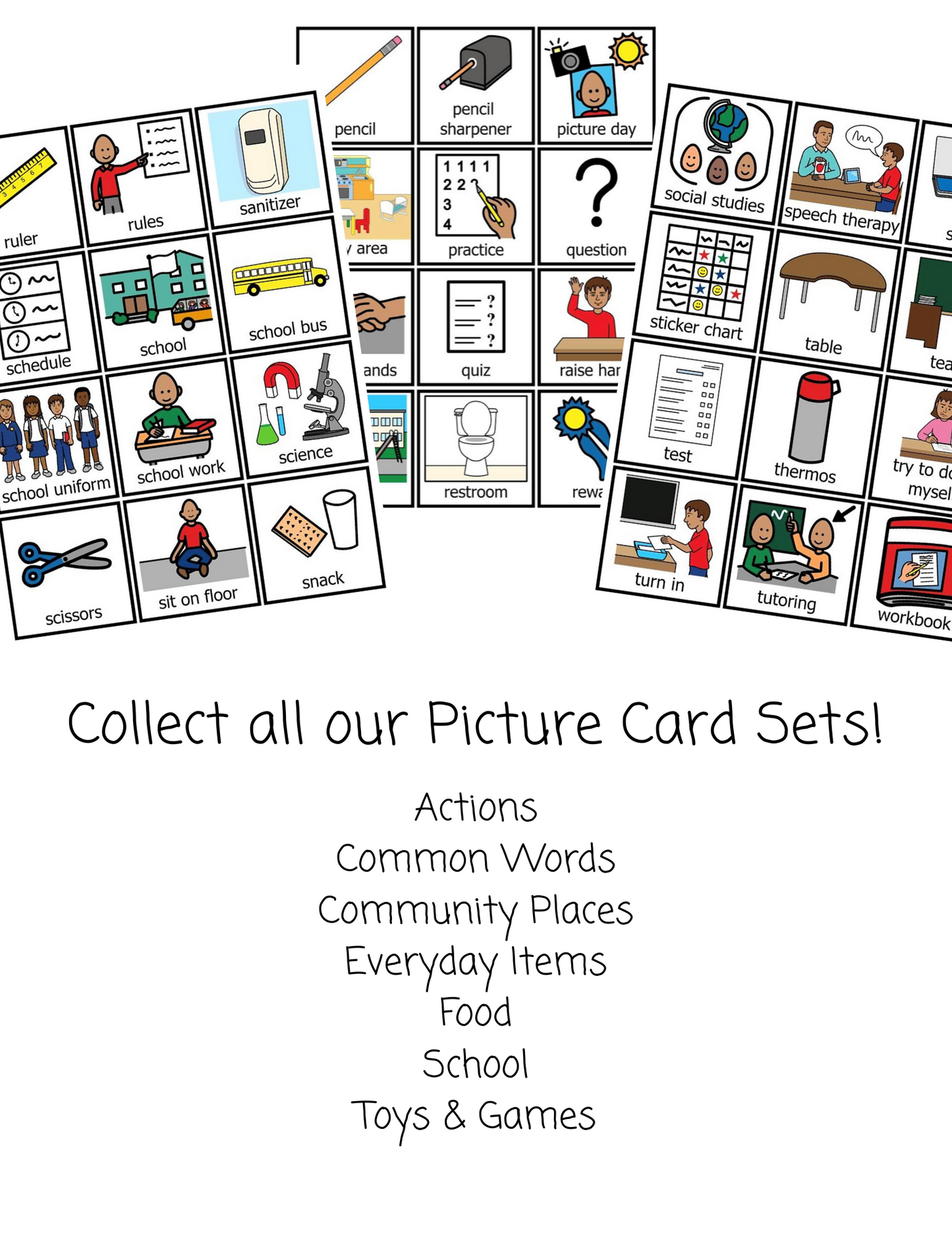 School- picture cards, Digital Download