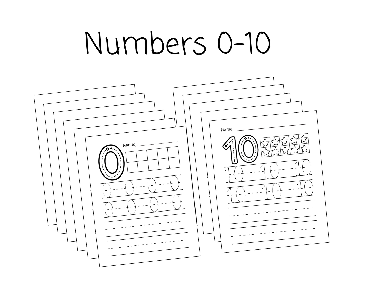 Worksheets- Numbers 0-10 Writing Practice