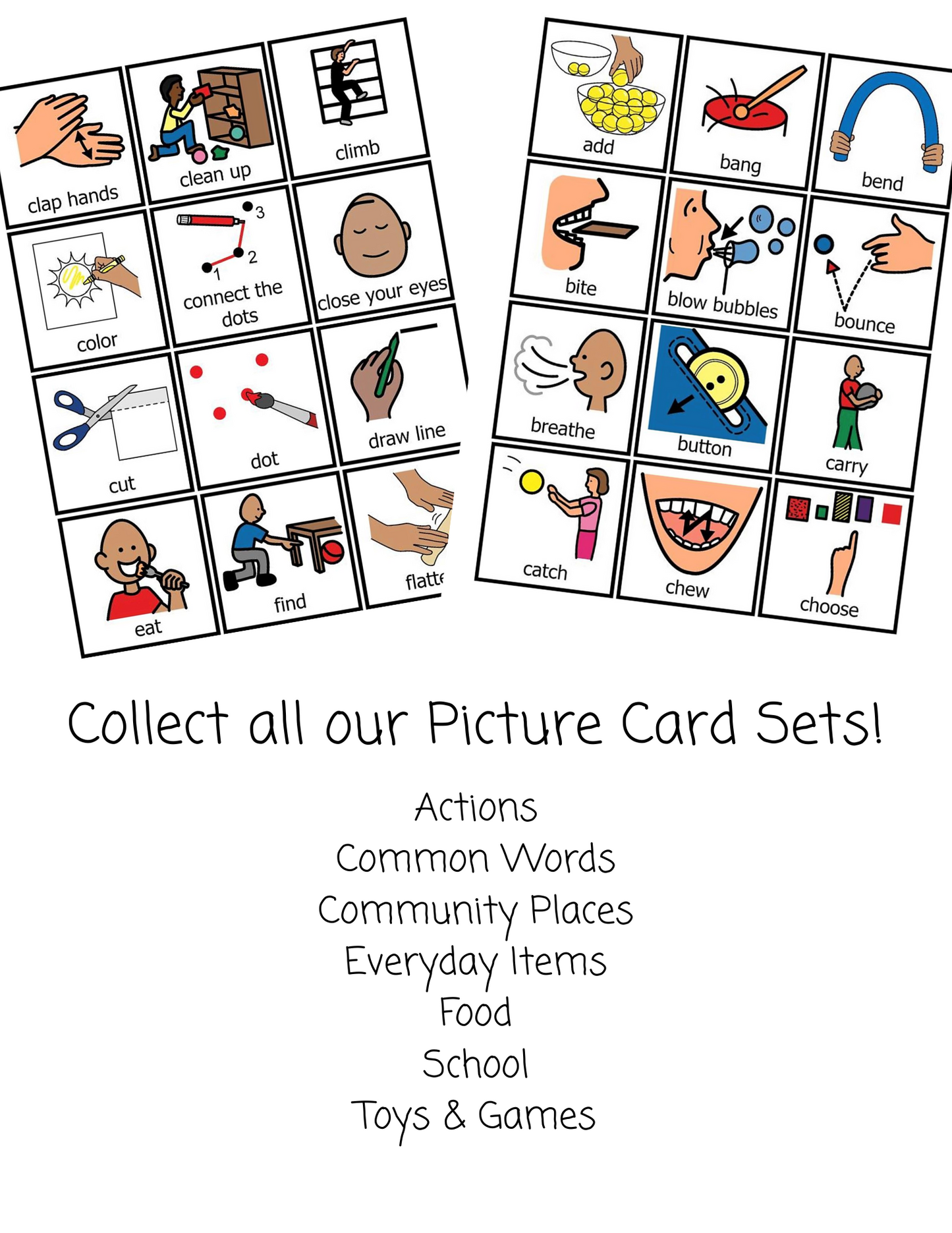 Actions- picture cards, Digital Download