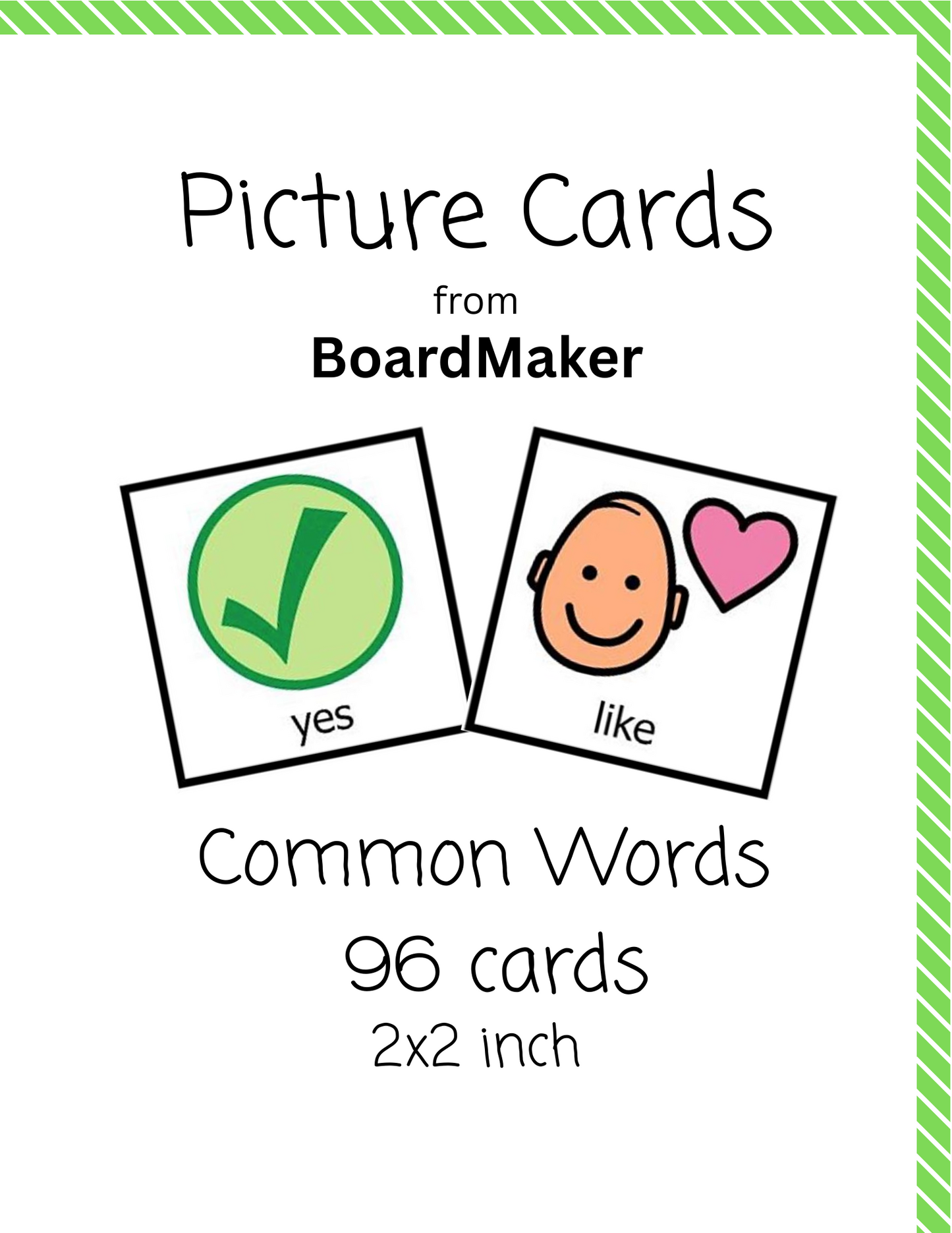 Common Words- picture cards, Digital Download