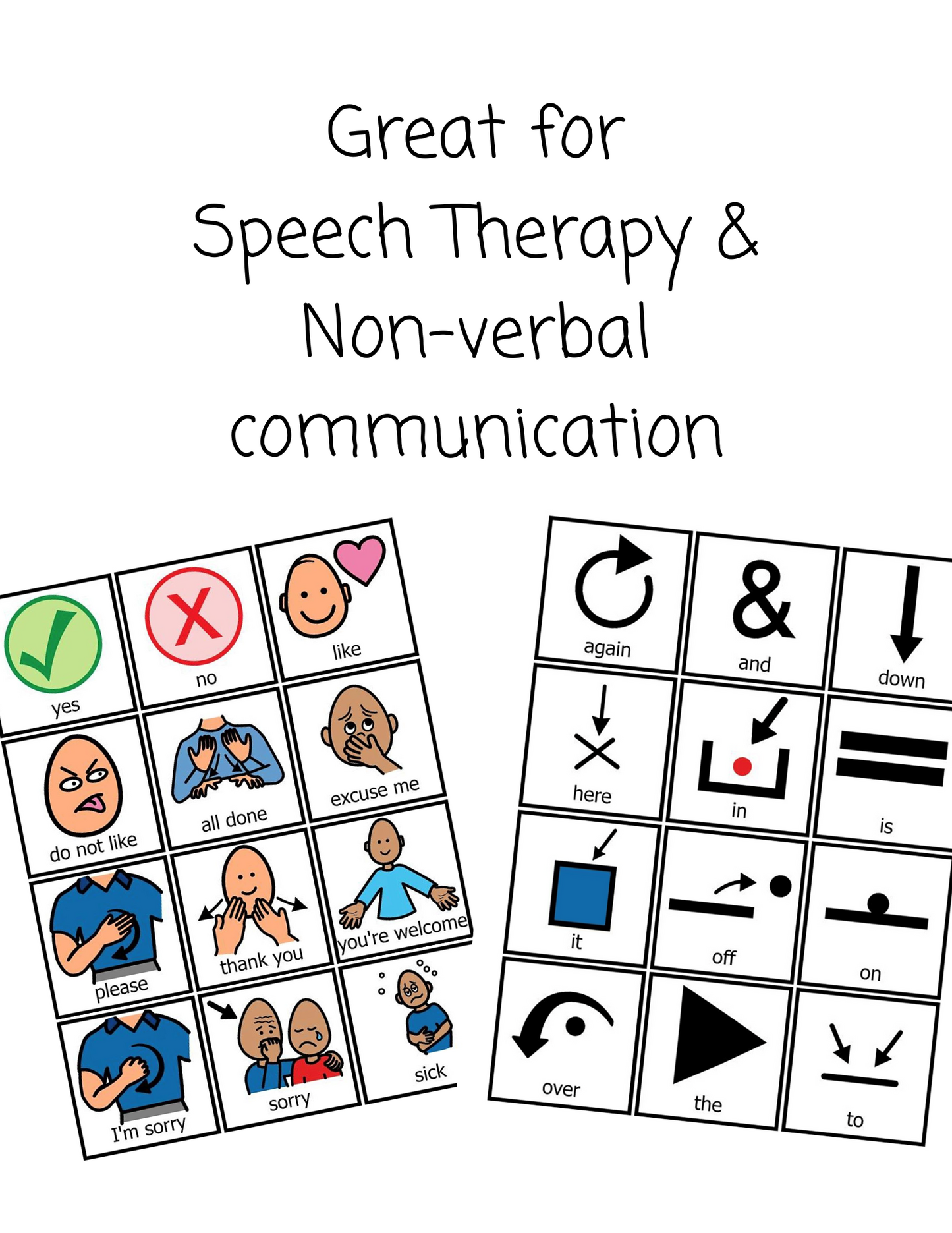 Common Words- picture cards, Digital Download