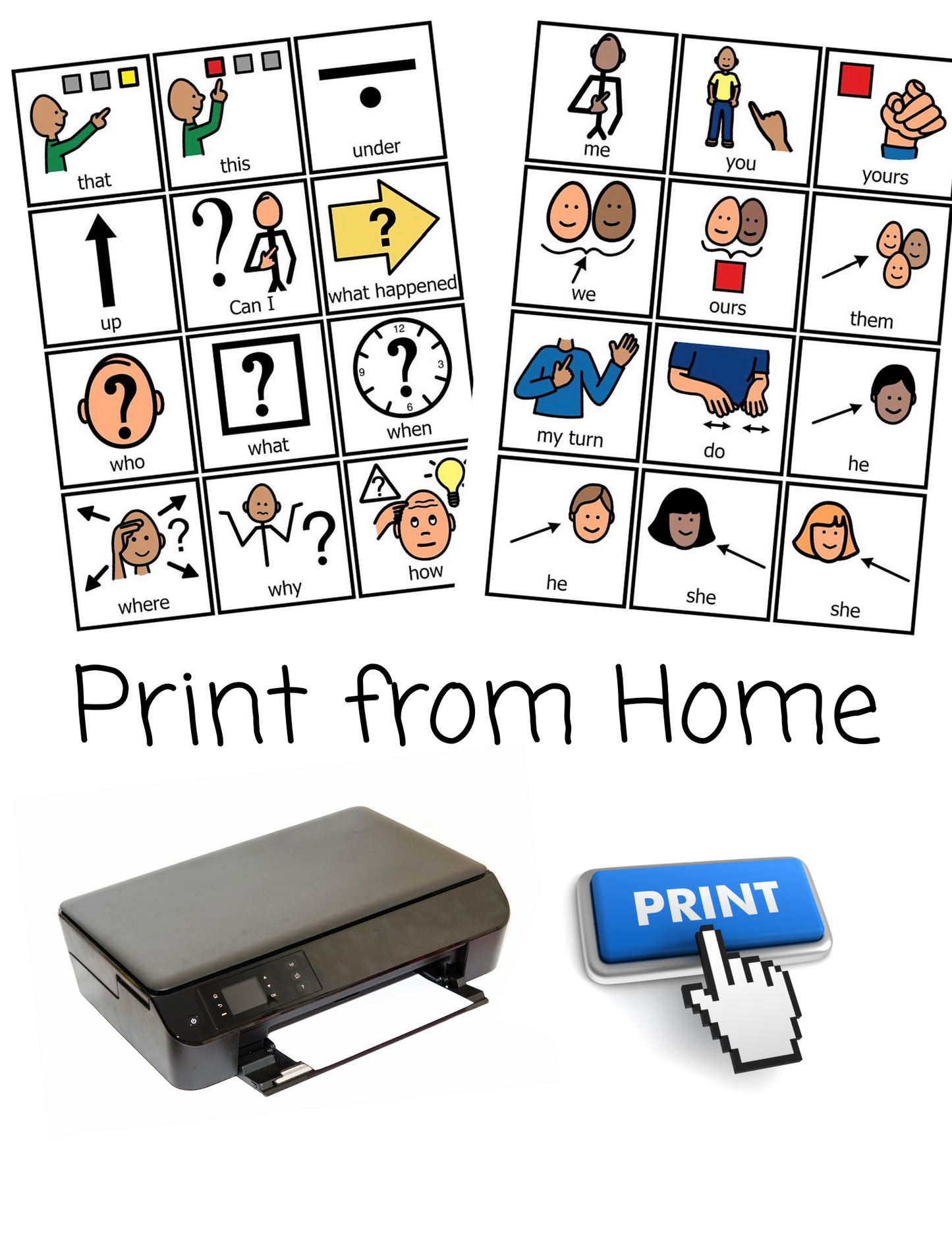 Common Words- picture cards, Digital Download
