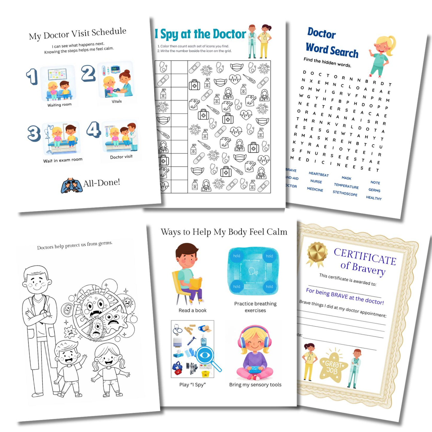 Social Story About Going To The Doctor Paperback Book and Activity Pack