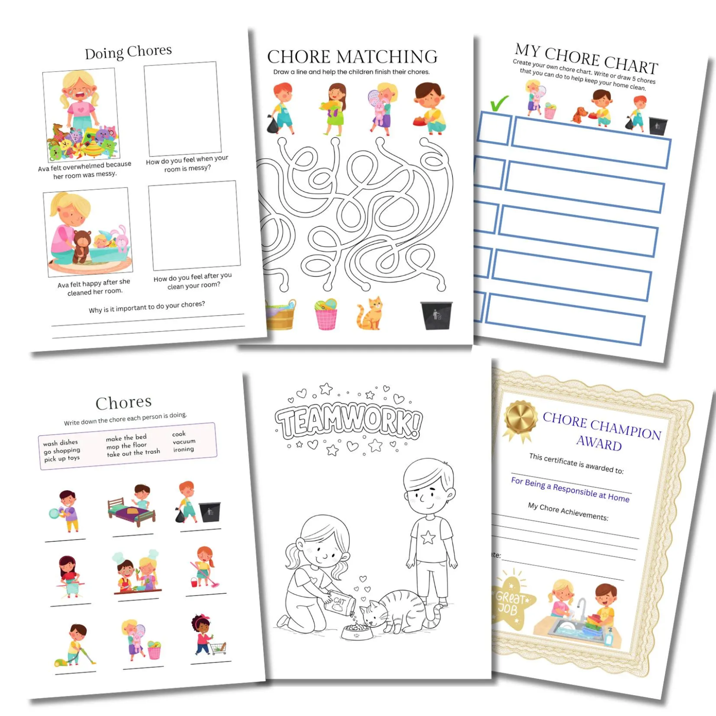 Social Story About Responsibility and Chores, Children's Paperback Book and Activity Pack