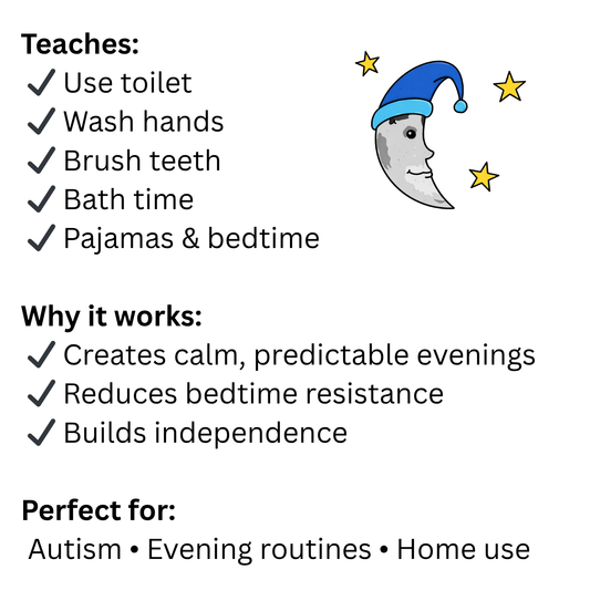 Bedtime Routine Visual Cards for Autism & ADHD | Night Routine Flip Book | Visual Schedule for Kids