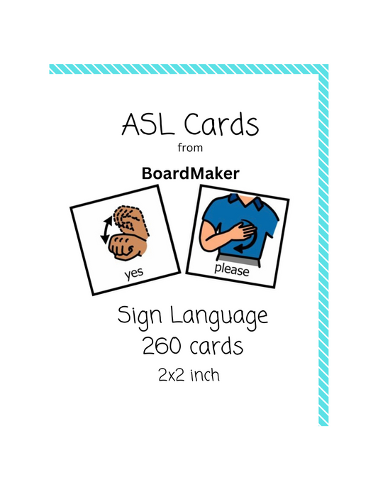 260 American Sign Language Cards from BoardMaker