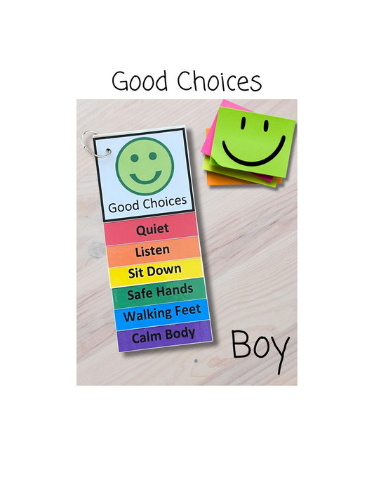 Good Choices- Boy- Visual Aid Booklet
