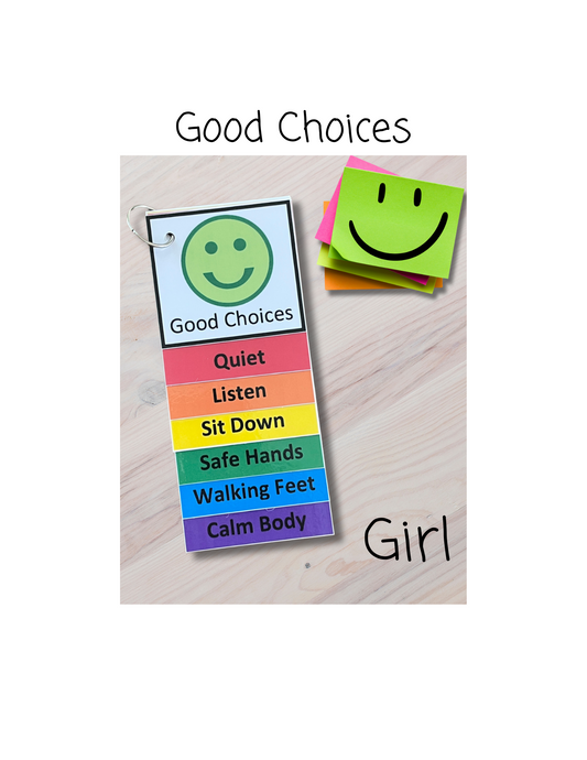 Good Choices- Girl- Visual Aid Booklet