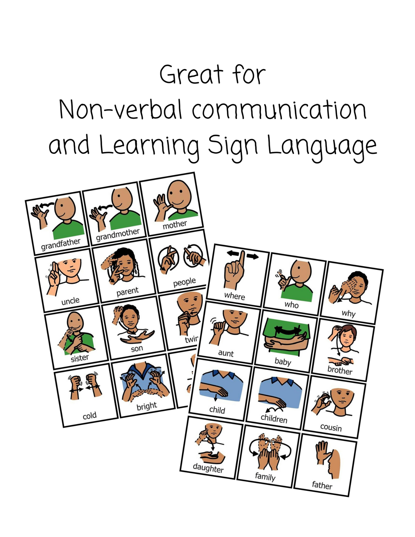 260 American Sign Language Cards from BoardMaker