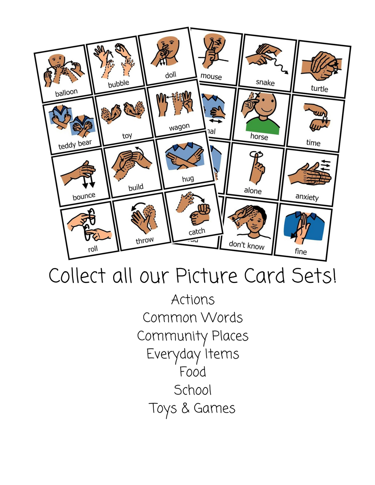 260 American Sign Language Cards from BoardMaker