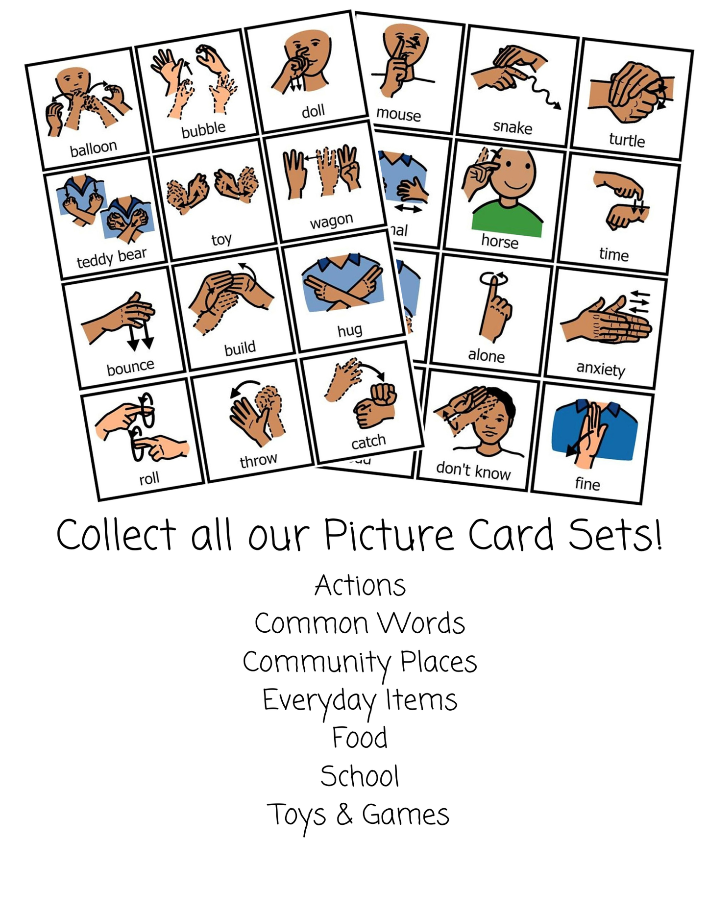 260 American Sign Language Cards from BoardMaker