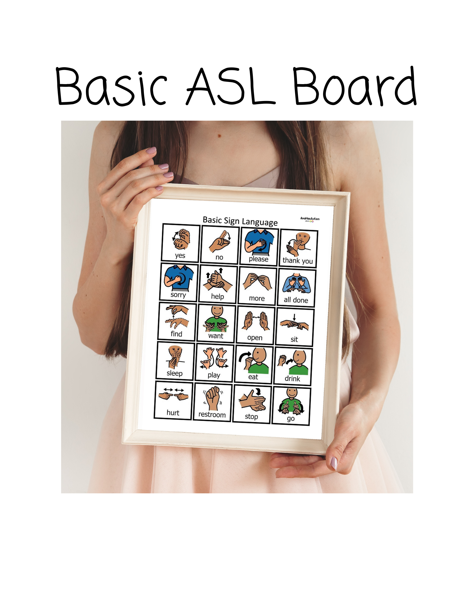 ASL- Basic Sign Language Board – Ava Has Autism