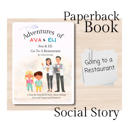 Autism Social Story Restaurant Paperback Book for Special Education Social Skills | Manners Story + Activity Pack