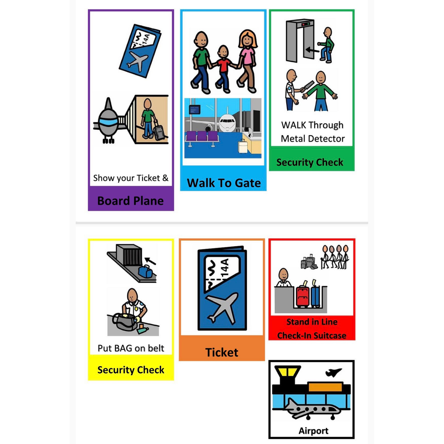 Airport Travel Visual Cards for Autism & ADHD | Flying Social Story Flip Book | Airplane Routine Visual Schedule for Kids | Ready-to-Use