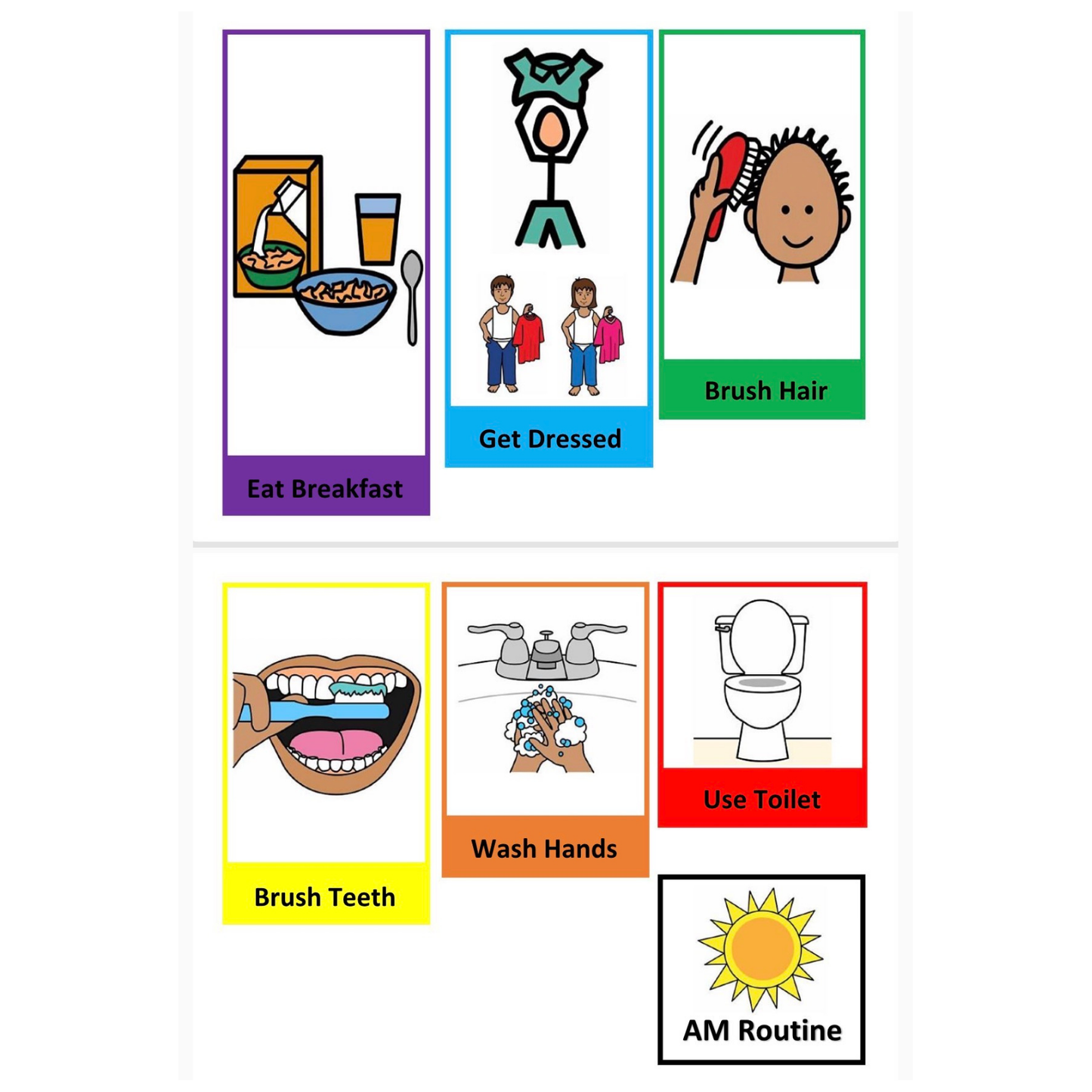 Morning Routine Visual Cards for Autism & ADHD | AM Routine Flip Book | Visual Schedule for Kids