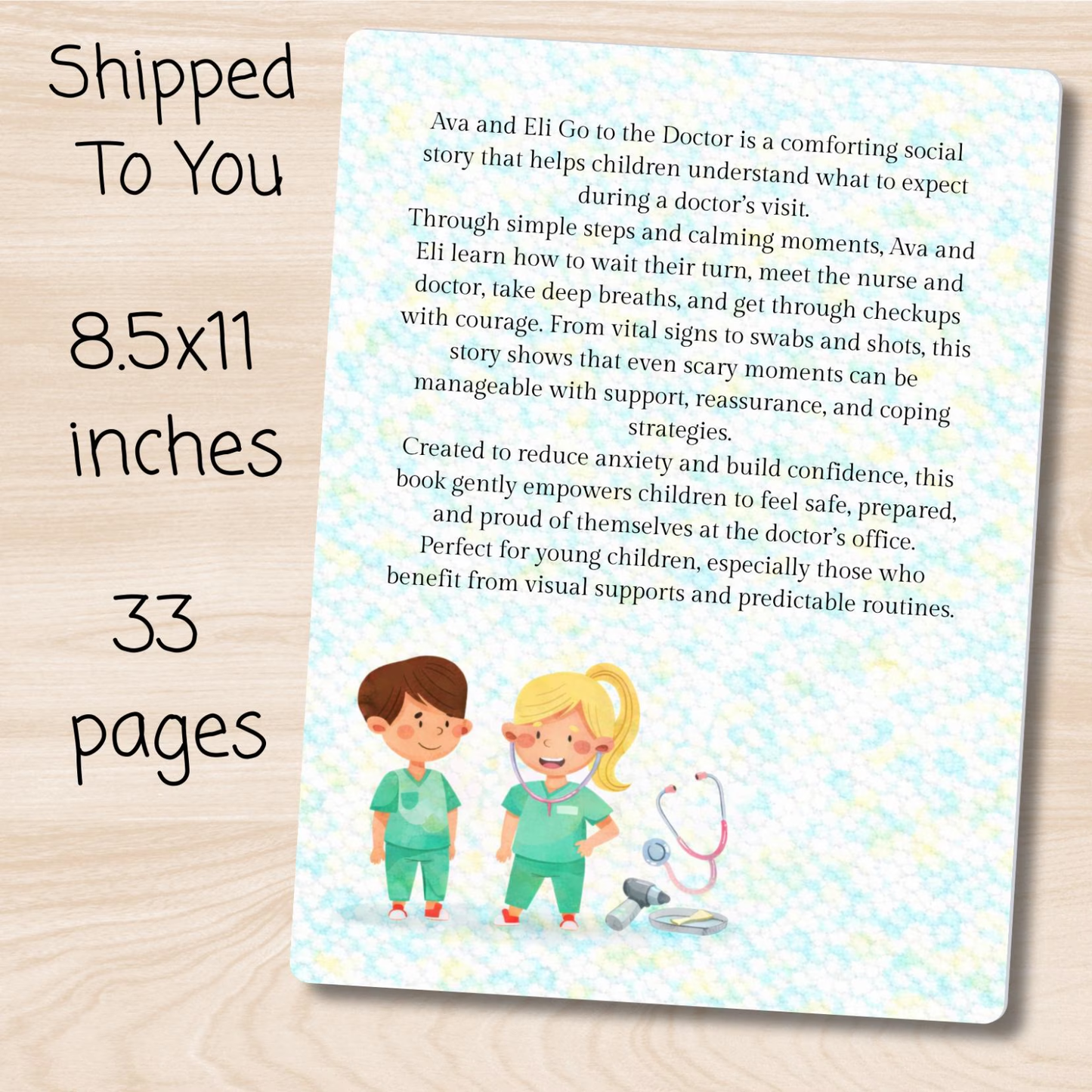 Social Story About Going To The Doctor Paperback Book and Activity Pack