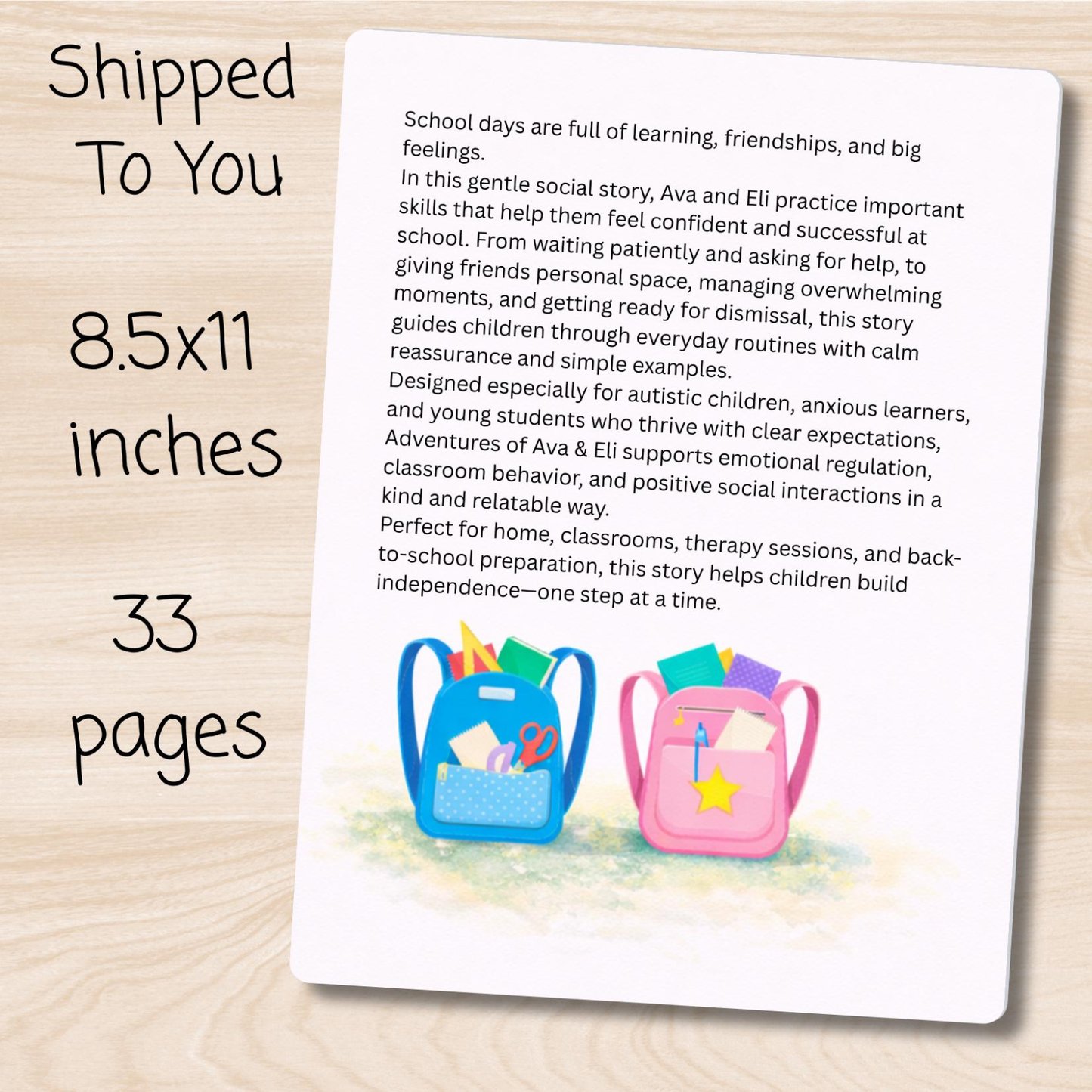 Storybook Social Story About Going to School and Activity Pack