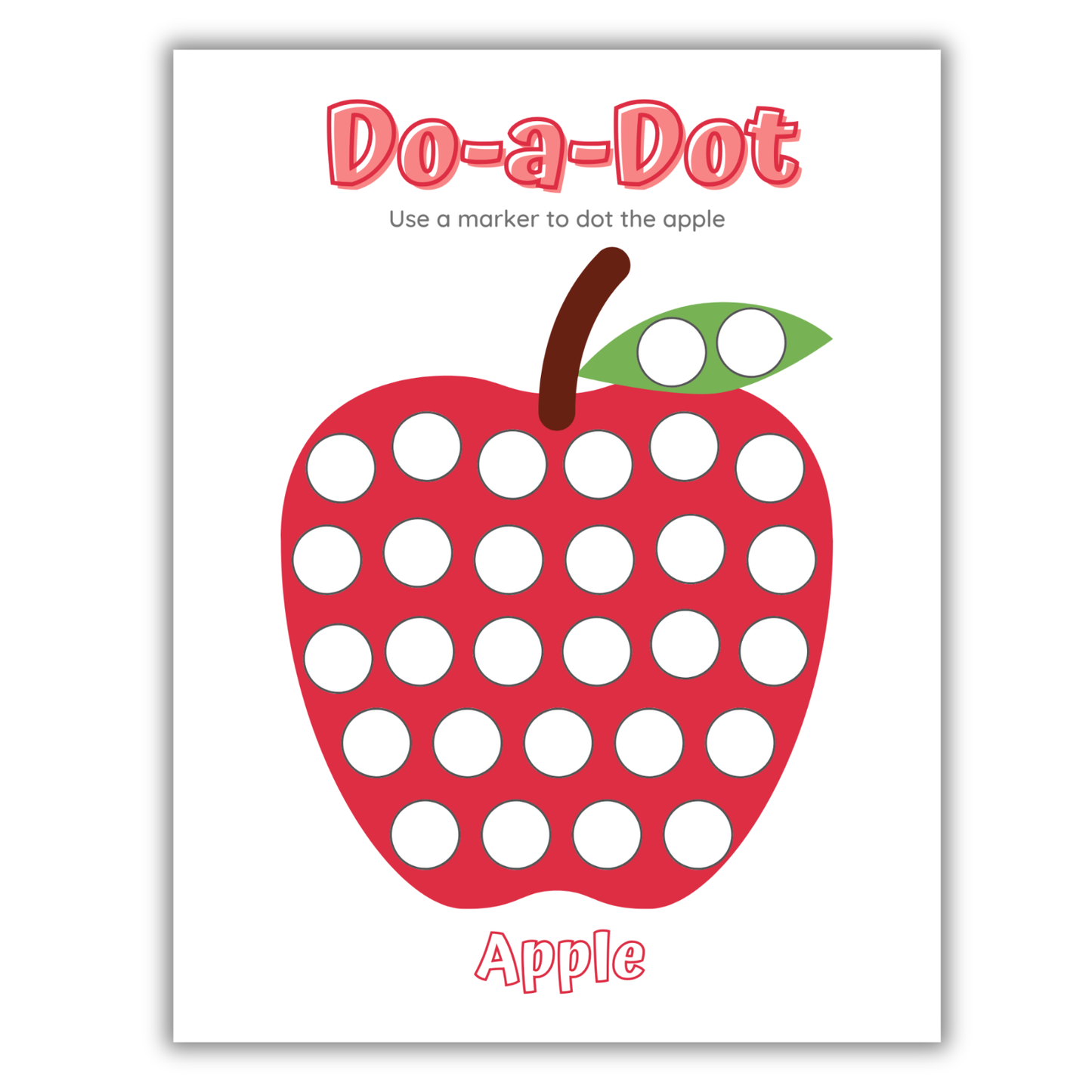 FREE Do-a-Dot Worksheets for Kids – Fine Motor Activity Printable | Dab a Dot Fruit Pages | Preschool & Autism Friendly Printable (5 Pages PDF) DIGITAL DOWNLOAD