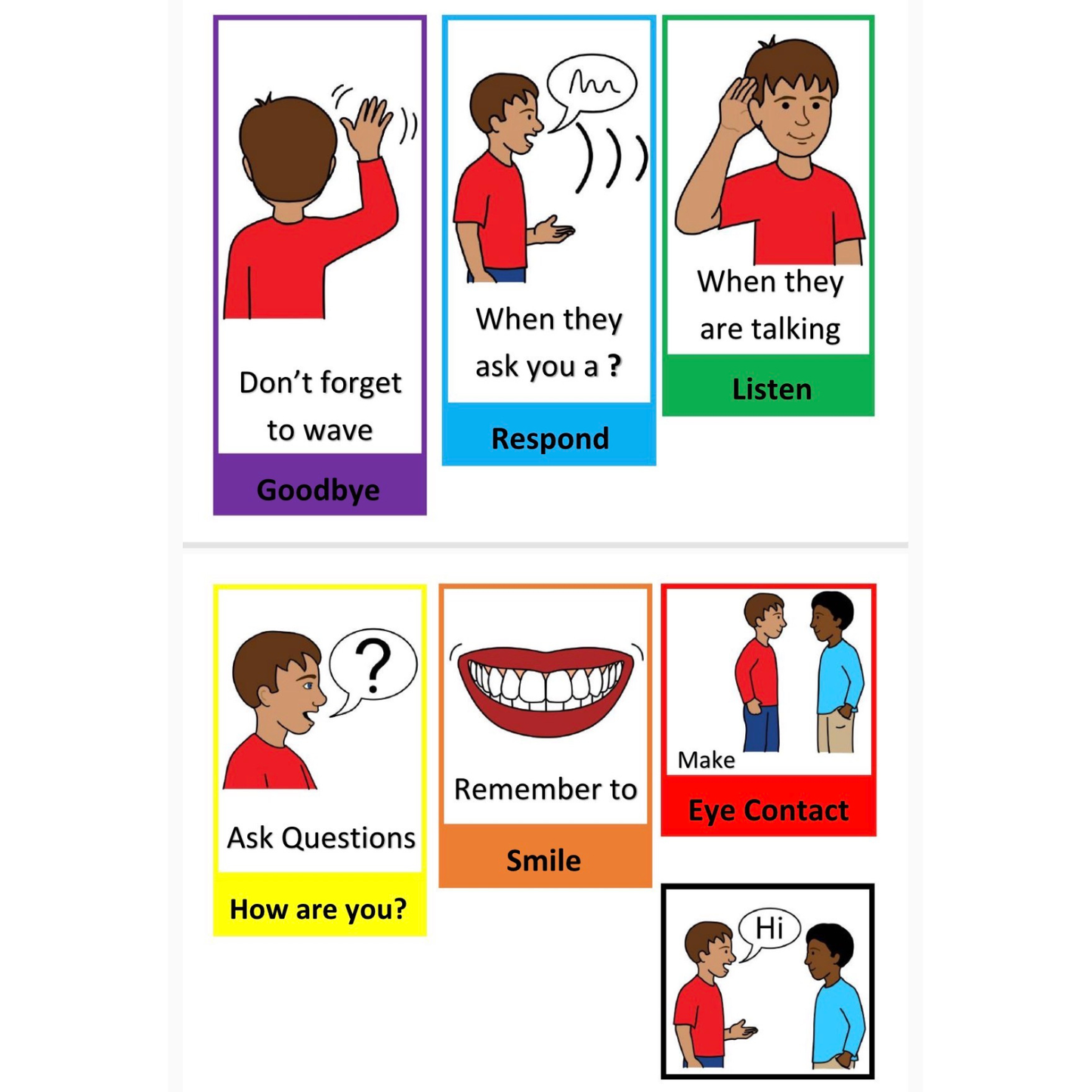 Social Skills Conversation Visual Cards for Autism & ADHD | How to Start a Conversation Visual Aid | Social Story Flip Book for Kids | Ready-to-Use