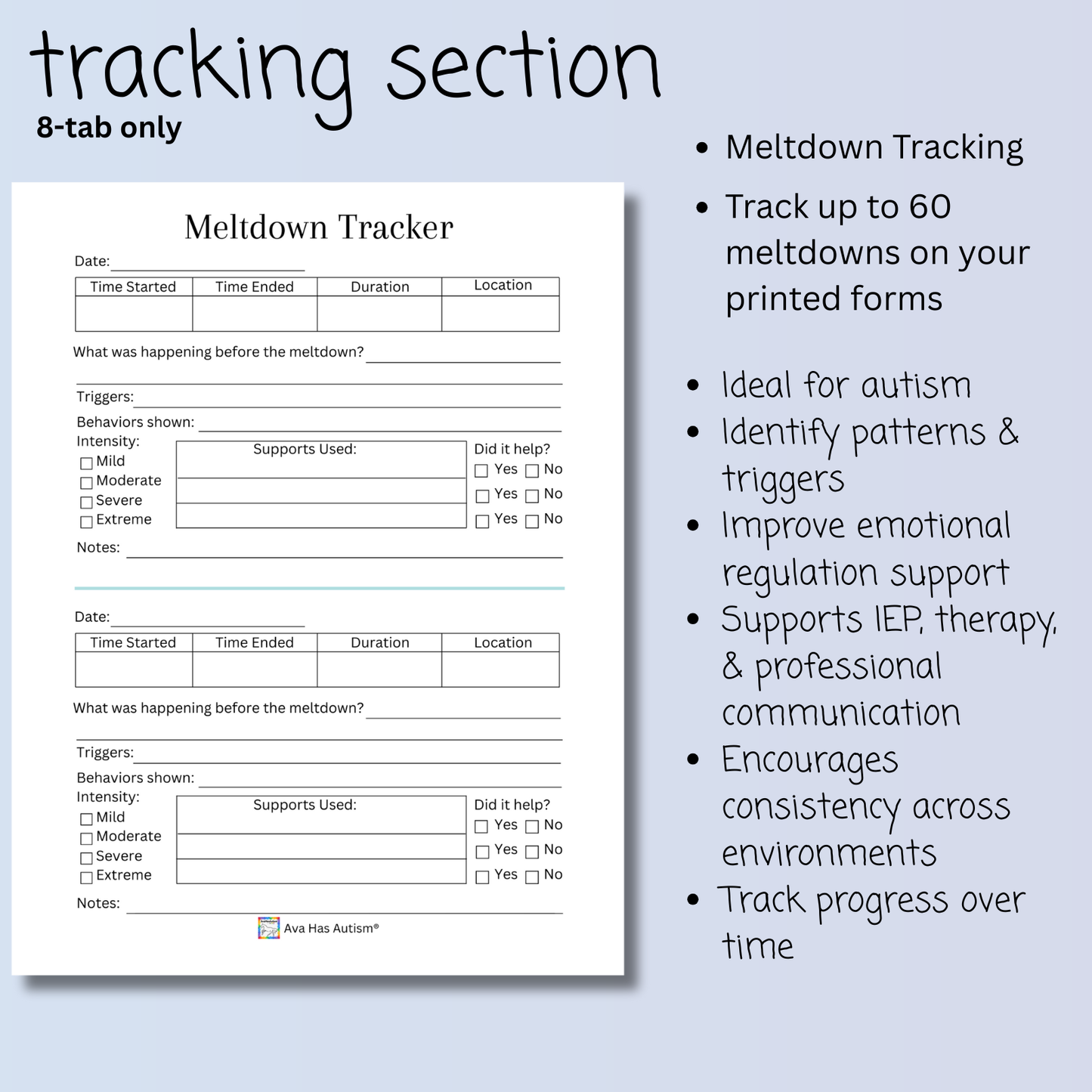 Special Needs Care Binder for IEP Meetings, Doctor Appointments, Therapy, Tracking, and Much More