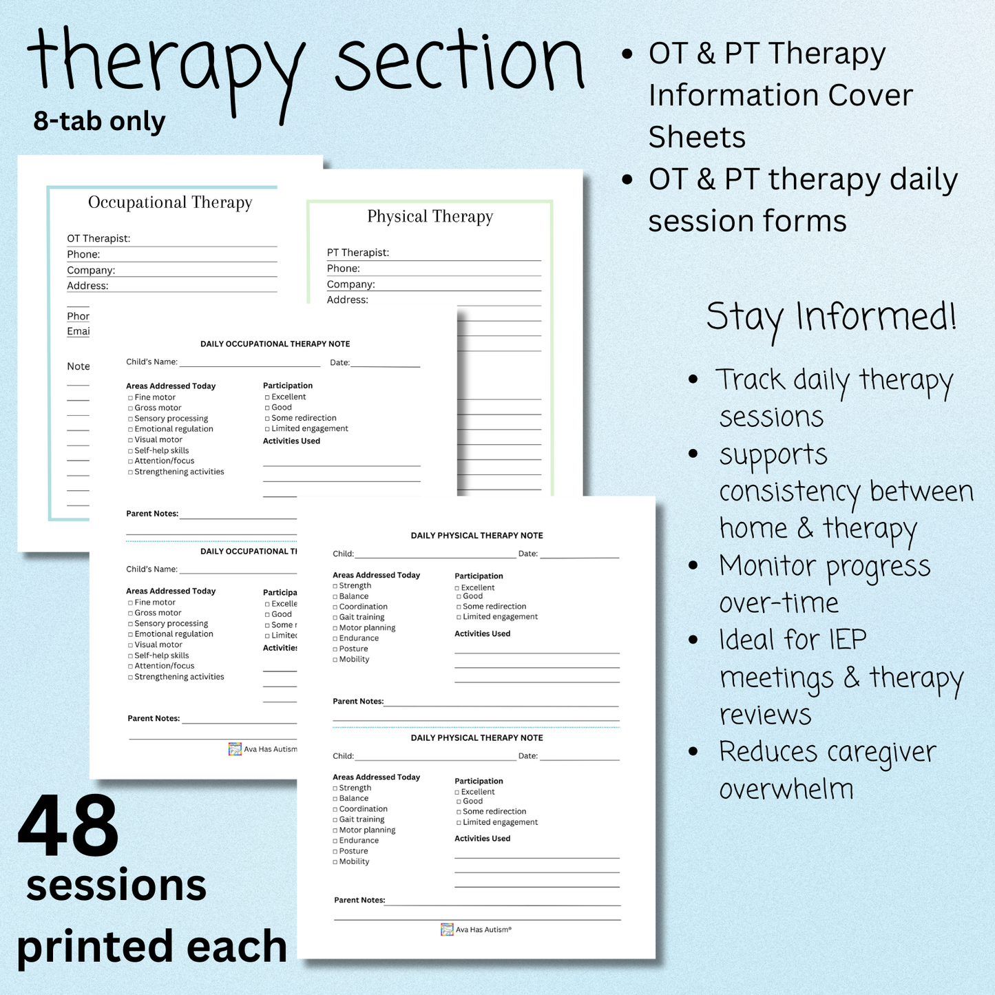 Special Needs Care Binder for IEP Meetings, Doctor Appointments, Therapy, Tracking, and Much More