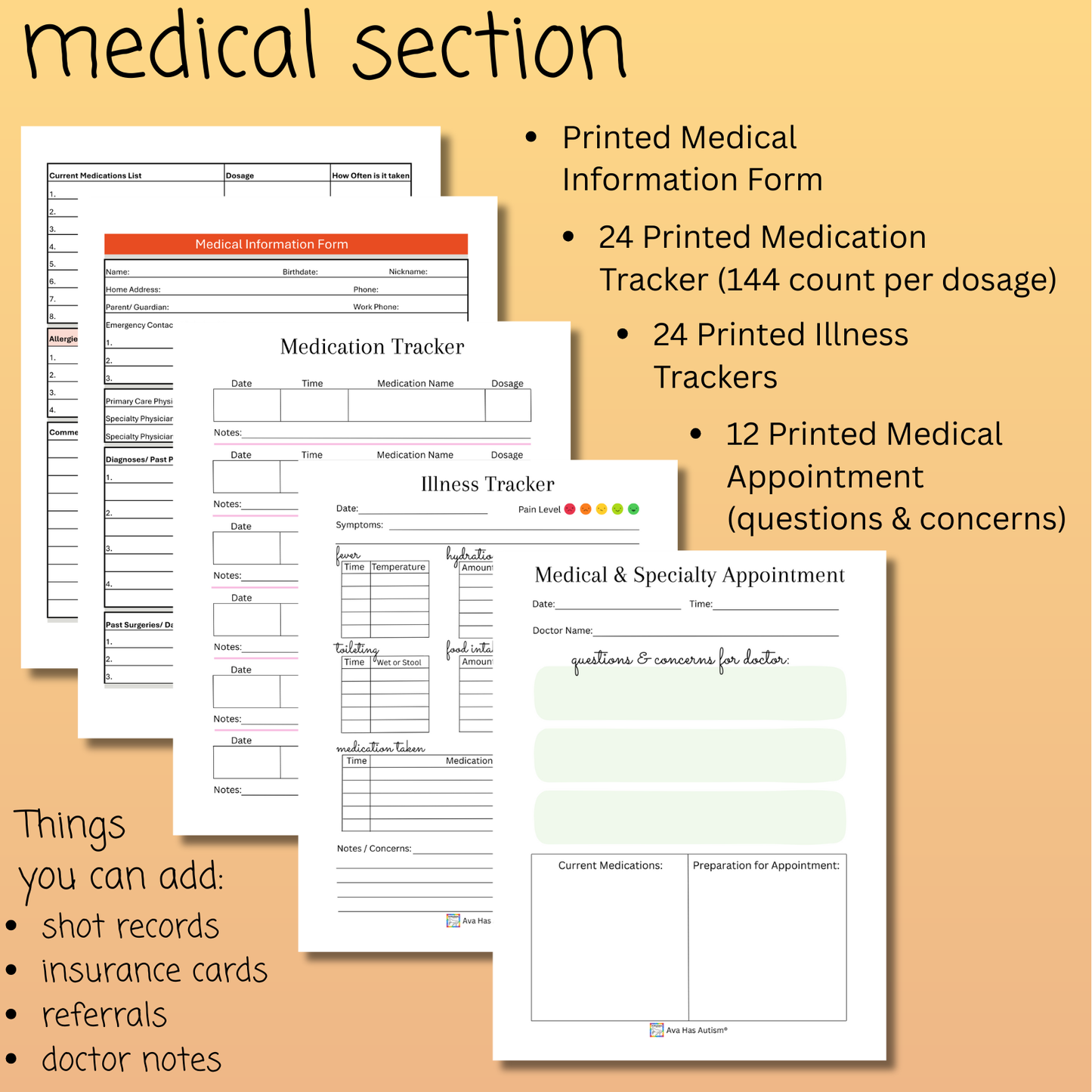 Special Needs Care Binder for IEP Meetings, Doctor Appointments, Therapy, Tracking, and Much More