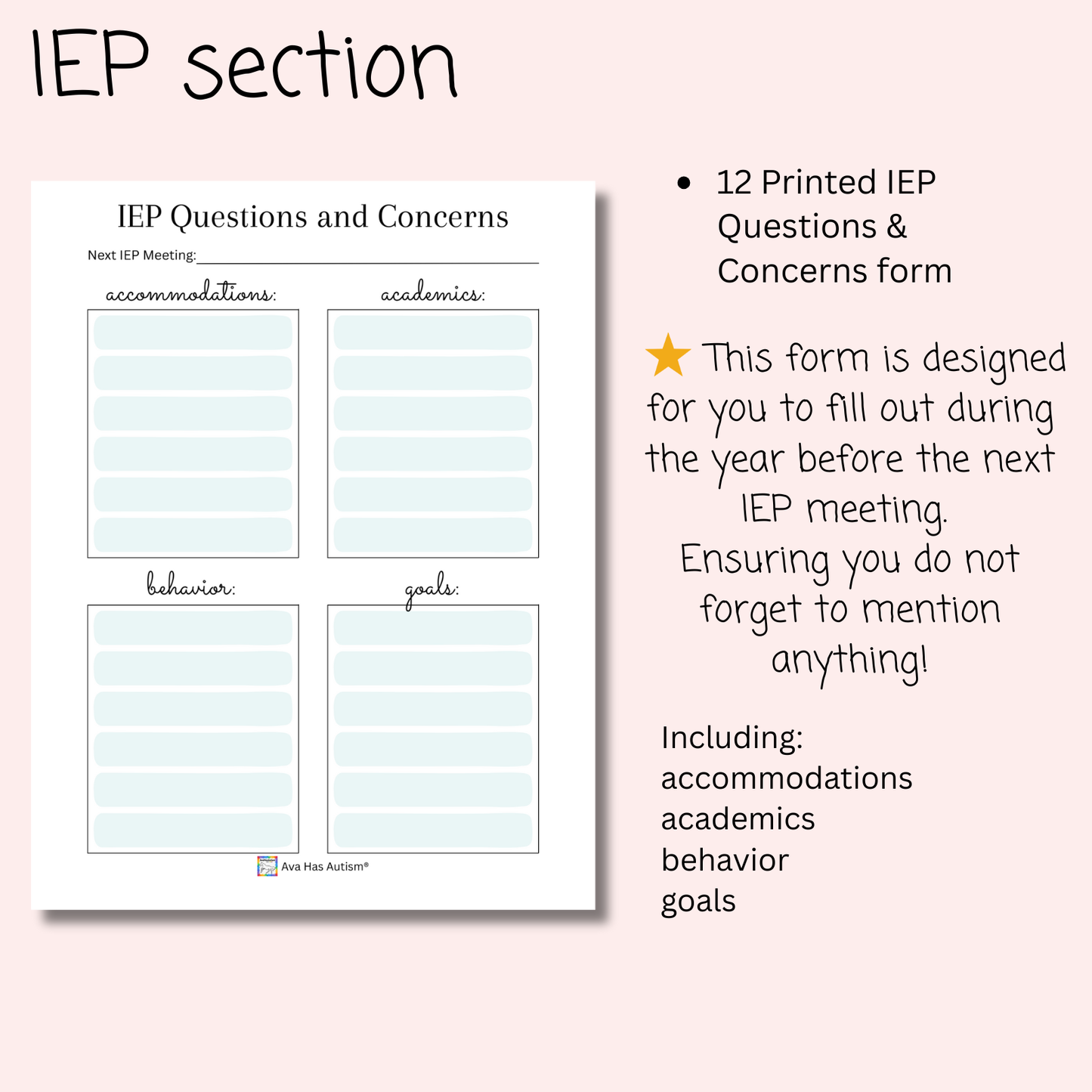Special Needs Care Binder for IEP Meetings, Doctor Appointments, Therapy, Tracking, and Much More