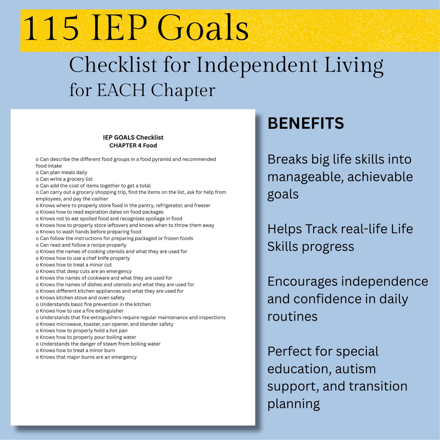 Autism Life Skills Workbook for Teen Boys & Young Adults, Independent Living Guide complete with IEP Goals for Special Needs Transition