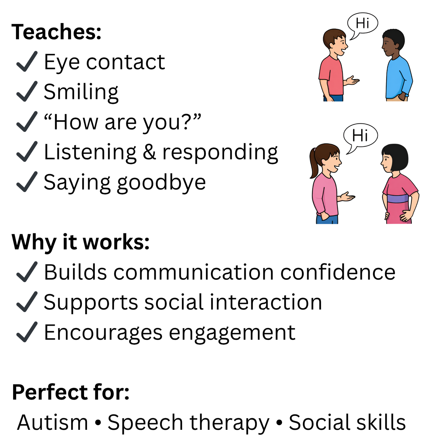Social Skills Conversation Visual Cards for Autism & ADHD | How to Start a Conversation Visual Aid | Social Story Flip Book for Kids | Ready-to-Use