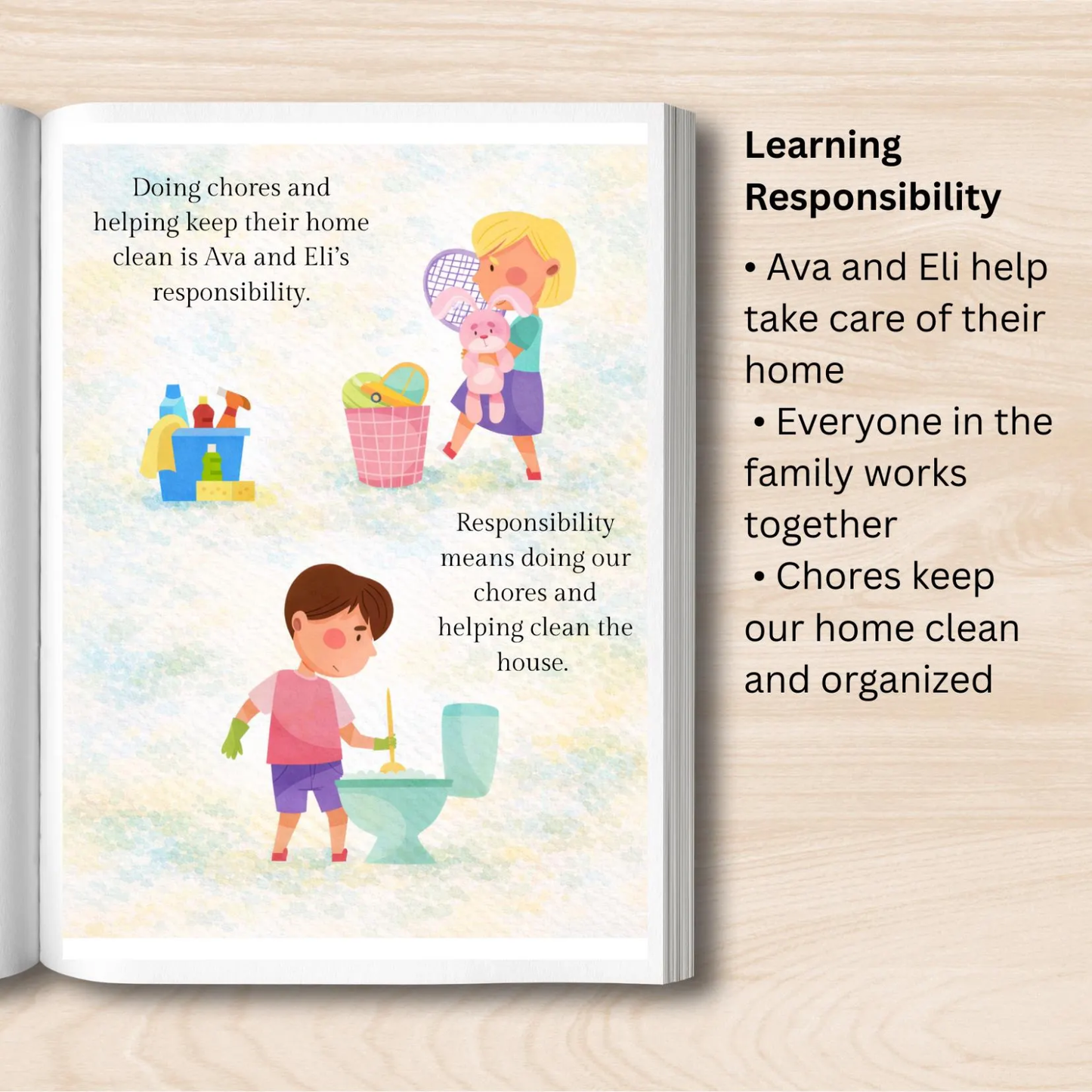 Social Story About Responsibility and Chores, Children's Paperback Book and Activity Pack