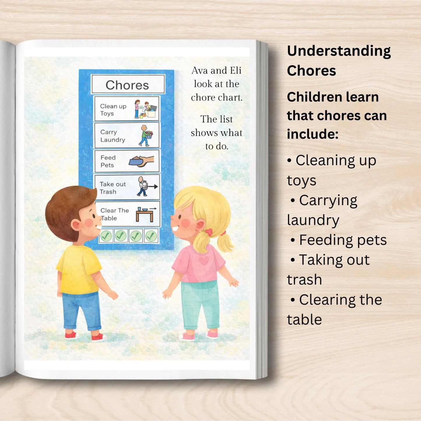 Social Story About Responsibility and Chores, Children's Paperback Book and Activity Pack