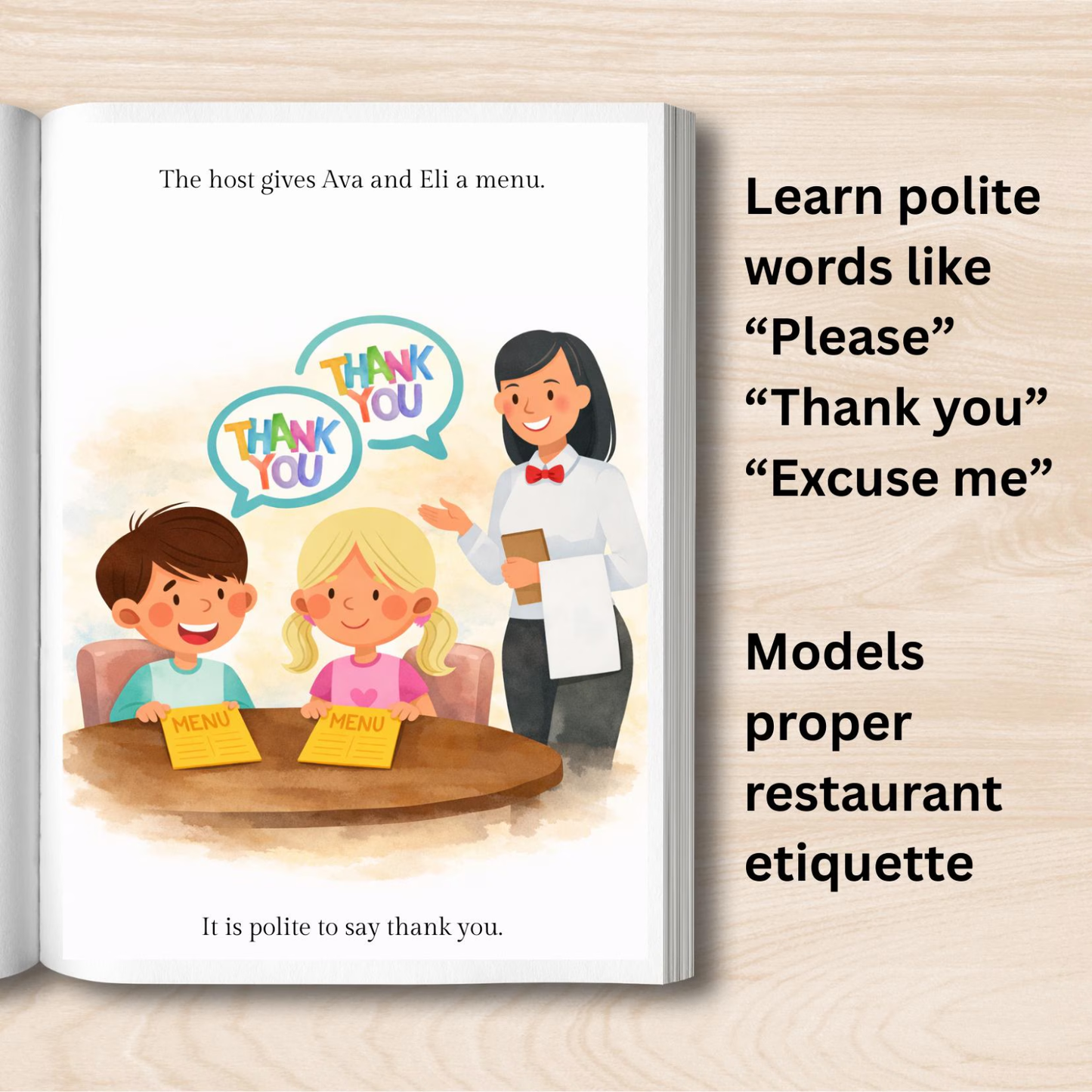 Autism Social Story Restaurant Paperback Book for Special Education Social Skills | Manners Story + Activity Pack