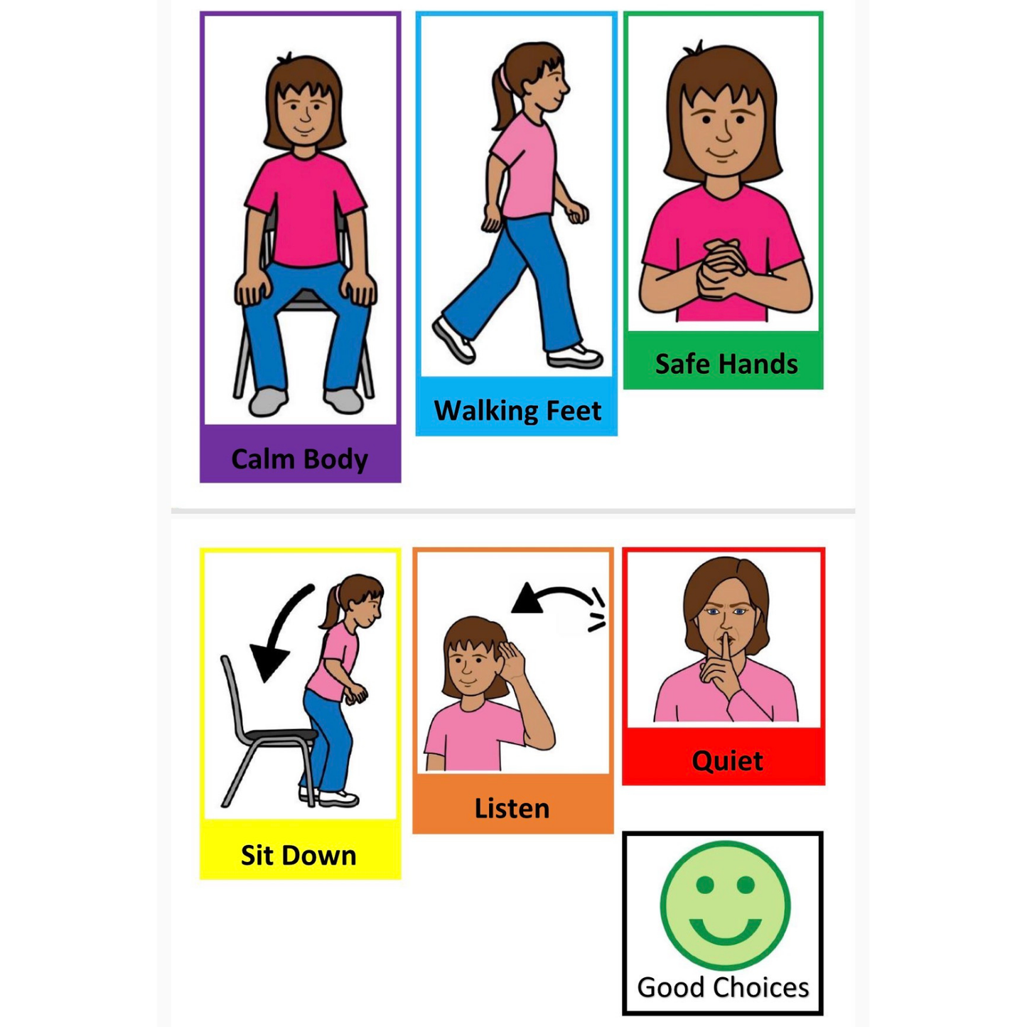 Good Choices Behavior Visual Cards for Kids – Autism & Classroom Behavior Support | Calm Body, Safe Hands, Listening Skills | Boy & Girl Flip Book