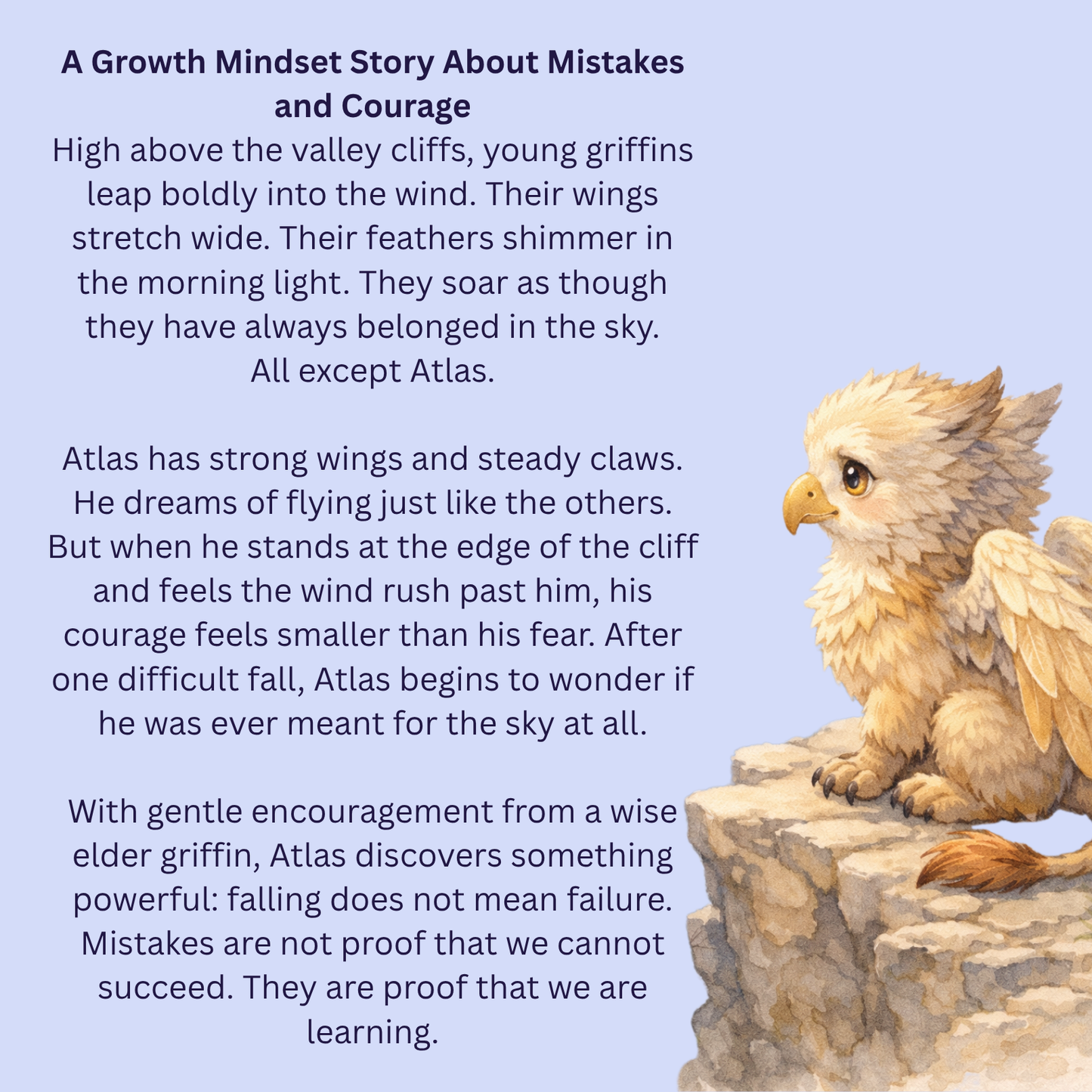 The Griffin Who Feared Falling – A Gentle Story About Courage and Trying Again