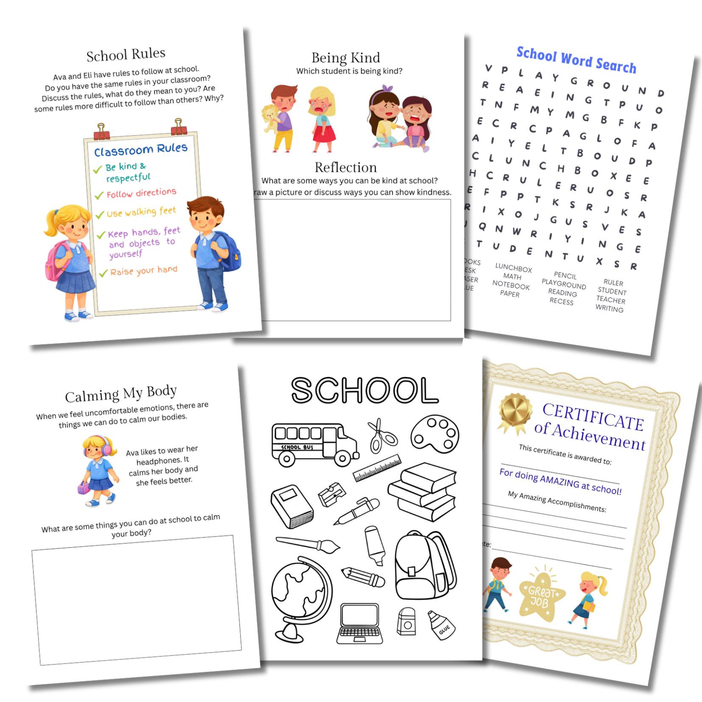 Storybook Social Story About Going to School and Activity Pack