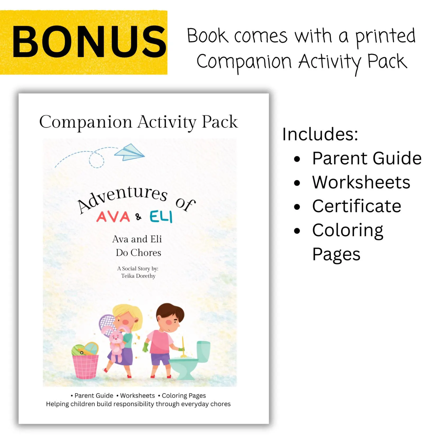 Social Story About Responsibility and Chores, Children's Paperback Book and Activity Pack