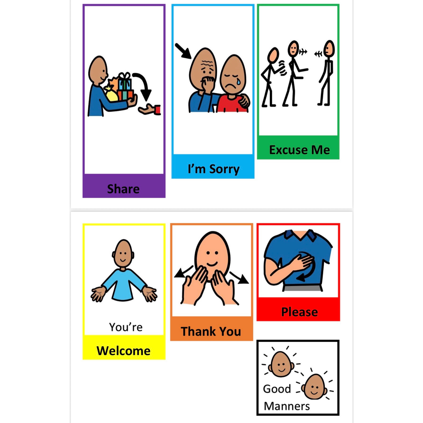 Good Manners Visual Cards for Kids – Autism & Social Skills Support | Teaching Please, Thank You & Polite Language | Ready-to-Use Flip Book