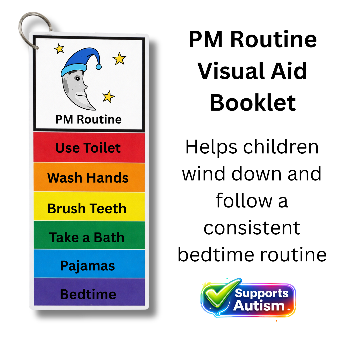 Bedtime Routine Visual Cards for Autism & ADHD | Night Routine Flip Book | Visual Schedule for Kids