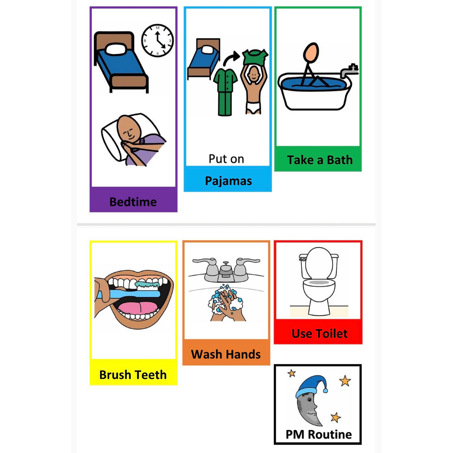 Bedtime Routine Visual Cards for Autism & ADHD | Night Routine Flip Book | Visual Schedule for Kids