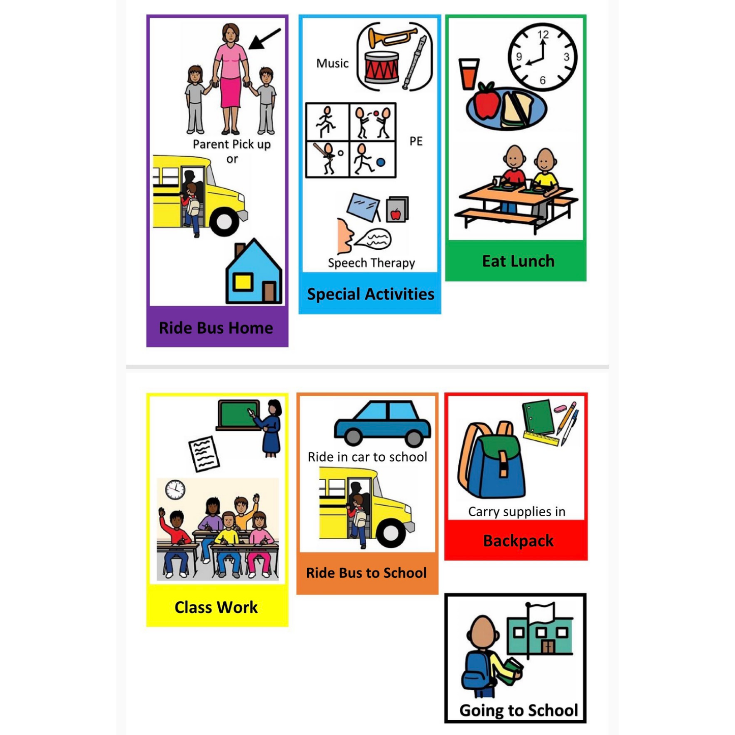 Going to School Visual Schedule for Kids – Autism School Routine Support | Daily School Sequence Cards | Ready-to-Use Flip Book